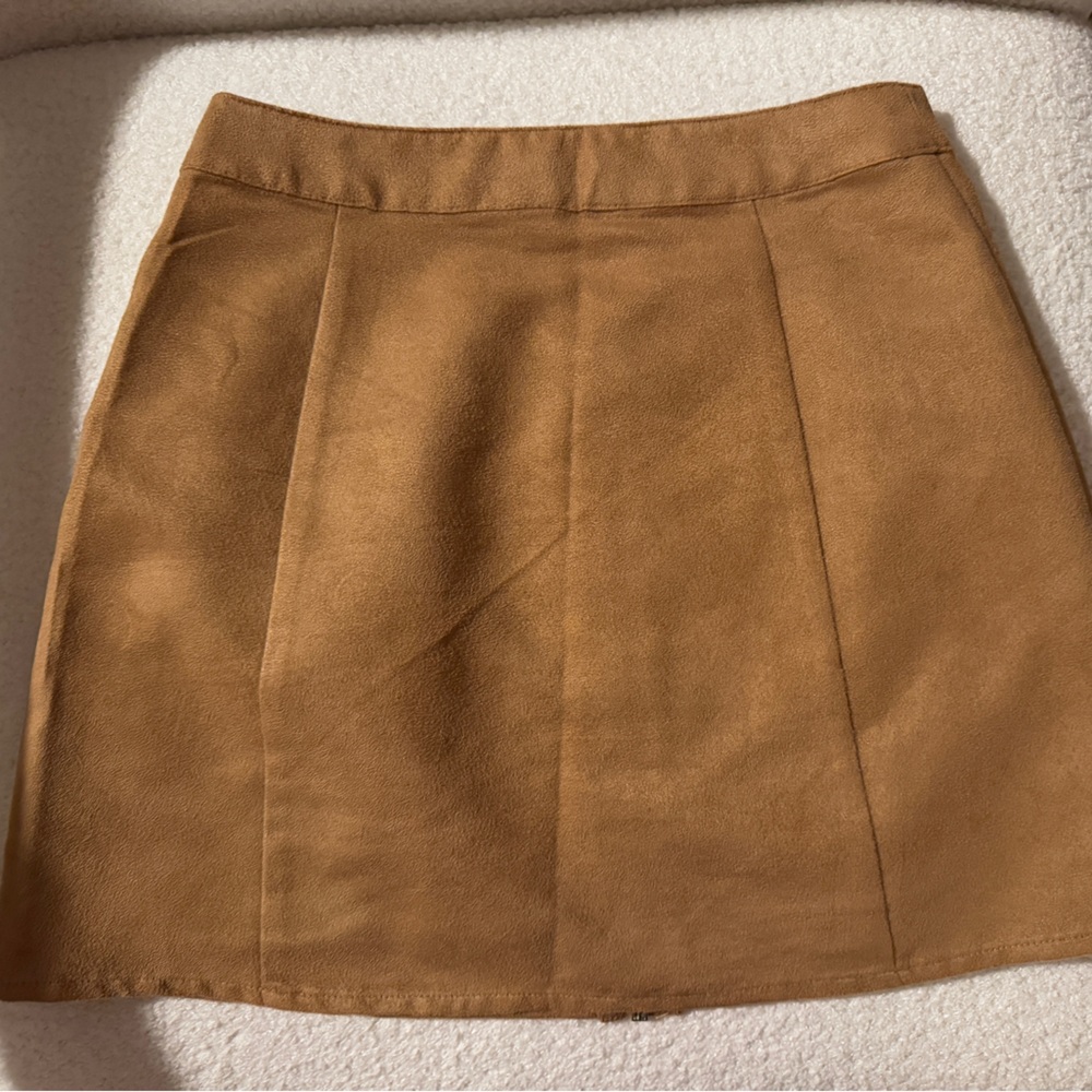 Vegan suede mini skirt